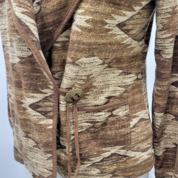 LRL Lauren Jeans Woman's Knit Aztec Print Cotton Jacket Size M - Picture 3 of 12